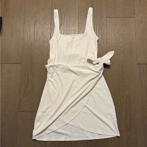 Aritzia Wilfred Ivory Sleeveless Wrap Dress